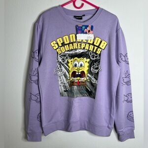 Nickelodeon Sponge Bob Squarepants  Purple Pullover Sweatshirt | Sz: Medium